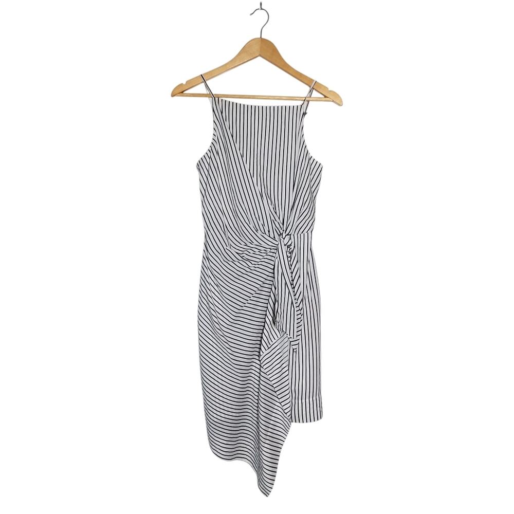 Jason Wu Grey black 7 White Striped Asemystrical dress Size 4 Great condition